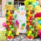 2 Set Pineapple Aloha Balloon Column Stand Kit (Yellow, Light Green, Rose Red, Orange, Green, Pastel Shades) 30 inches, 10 inches